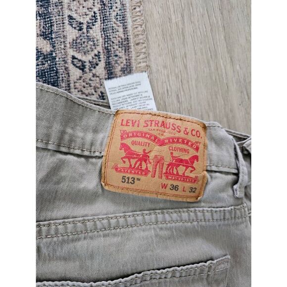 Levi's 513 tan khakis from Tilly's. 36x32. Small flaw - Picture 4 of 5